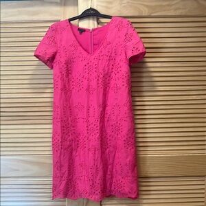 Talbots Pink Eyelet Short Sleeve Dress Size 4